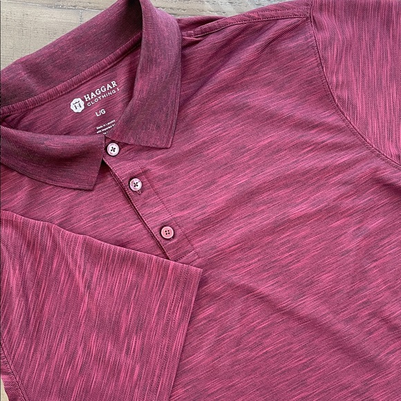 Haggar Men's Burgundy Polo Shirt - Picture 1 of 5